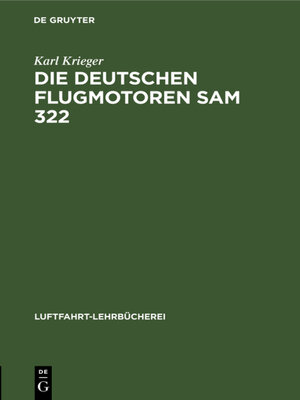 cover image of Die deutschen Flugmotoren SAM 322